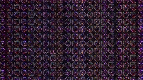 Abstract Digital Glitch Grid Seamless Looping Background