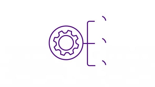 Minimalist Line Art Gear with Options Reveal Animation