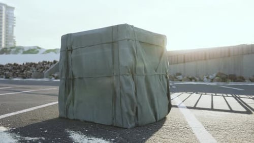 Realistic 3D Cloth Tarp Reveals Content