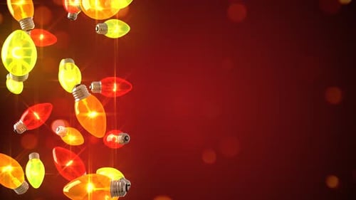 Floating Festive Holiday Lights Celebration Background