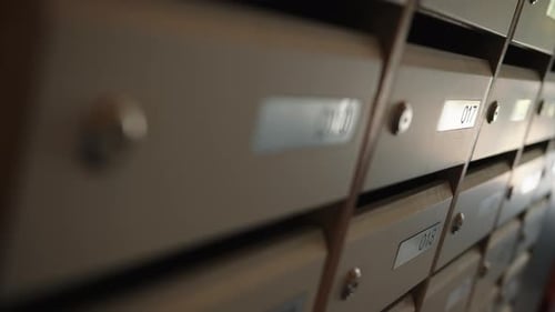 Mailboxes in an Apartment Building Lobby