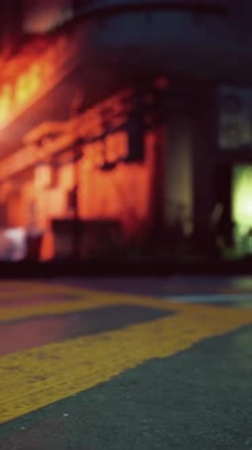 A Night Street Scene Captured in a Captivating Blur