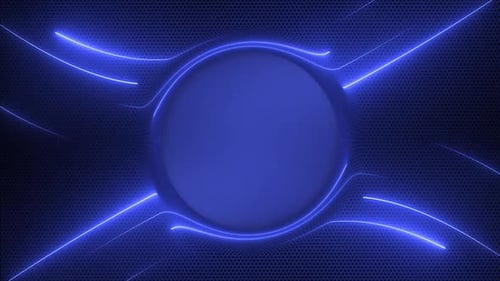 Futuristic Neon Blue Lines Circle Animation