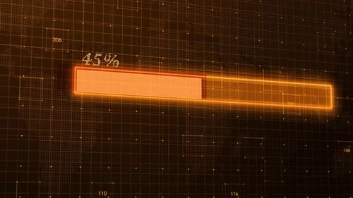 Animation der leuchtend orangefarbenen Warteleiste