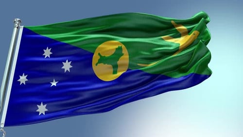 Realistic Waving Christmas Island Flag Animation