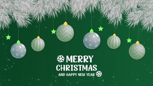 Merry Christmas Green Background
