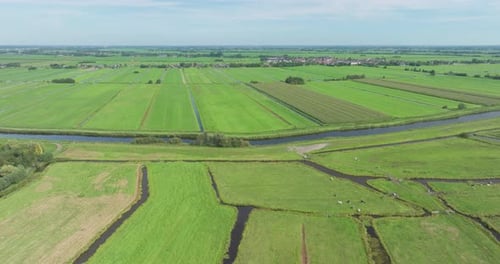 Vista aérea de Enkele Wiericke e Polder Sluipwijk, Zuid-Holland, Holanda
