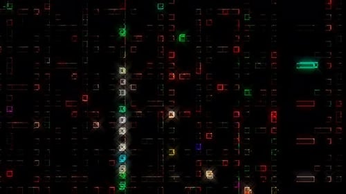 Animated Geometric Grid Data Stream Seamless Loop