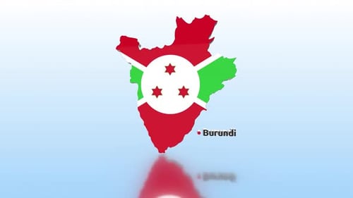 Burundi Map With Flag