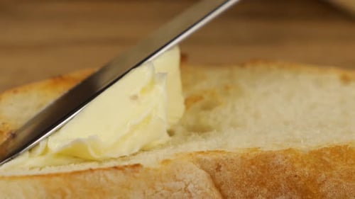 Butter Spreading on Toast, Close Up