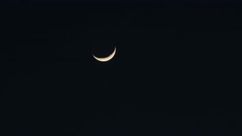 Crescent Moon in the Sky Timelapse