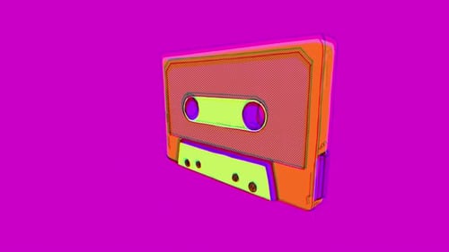 Neon Orange & Lime Green Risograph Cassette Tape