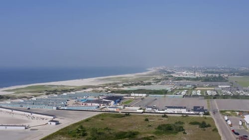 Aerial of an empty portion of Nickerson Beach in Long Island