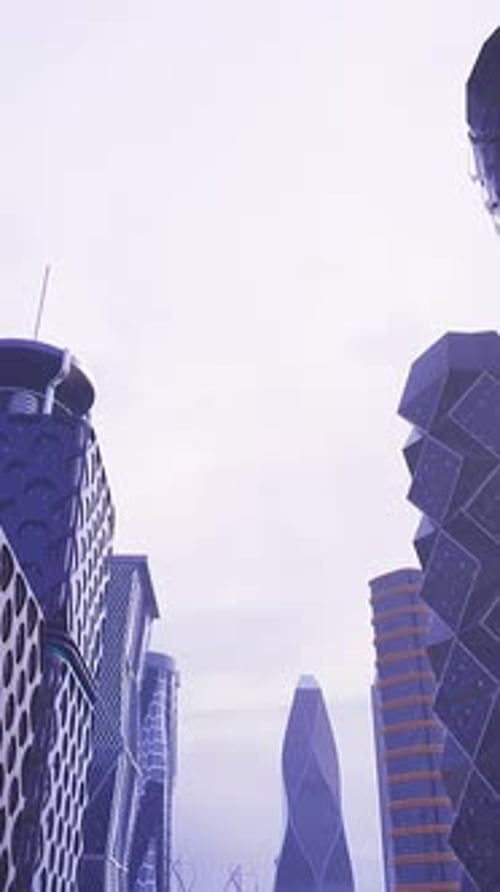 Modern City Buildings Clustered Together