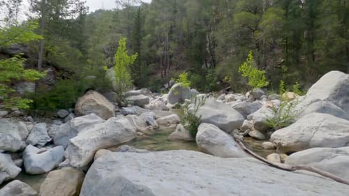 La nature magnifique de la Turquie Ruisseau dans le canyon avec d'énormes rochers Turquie
