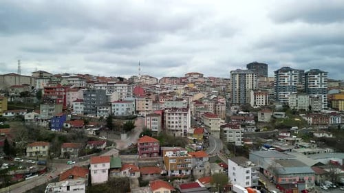 Drone imagery showcasing Istanbul's hillside homes