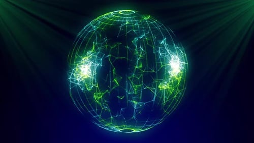 Futuristic Colorful Plexus Sphere Seamless Rotated V6