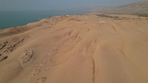 Aerial footage captures the stunning coastline and desert of Morocco
