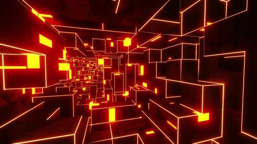 Die Würfel leuchteten gelb und orange. geloopte Animation