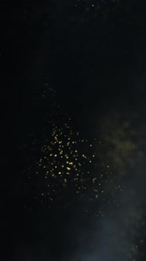 Golden Sparkling Particles Abstract Bokeh Background Overlay