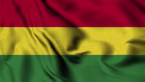 Realistic Waving Flag Loop with Red Yellow Green Stripes