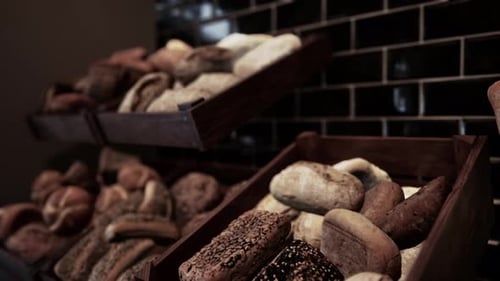 Assortment of Various Bread Types in a Box
