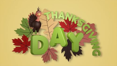Thanksgiving Day greeting card with turkey