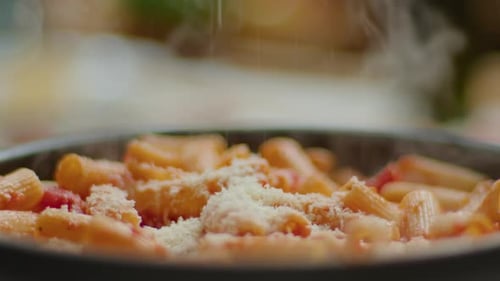 Close Up of Pasta with Cheese