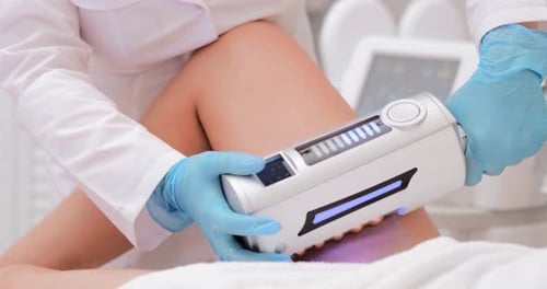 Deep Cellulite Reduction Massage Professional Endosphere Therapy Session Close Up View of Therapist