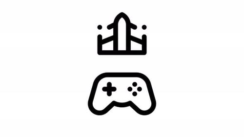 Animated Gaming Controller and Spaceship Icon