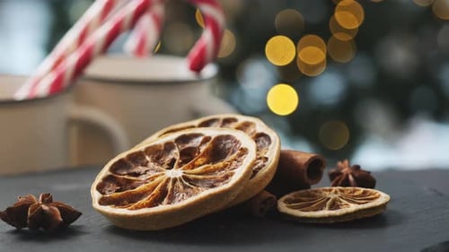 Festive Spices and Treats Close-Up Winter Mood