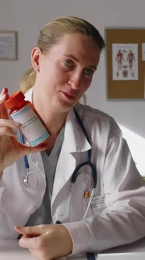 Doctor Explaining Prescription in Telemedicine Video
