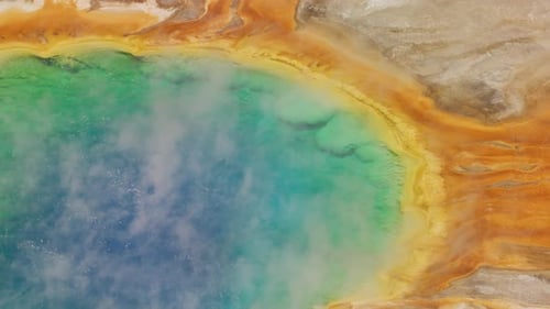 Yellowstone National Park Wyoming. Aerial View of Grand Prismatic Hot Spring In