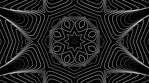 Abstraktes Flower Loop Motion Video auf schwarzem Hintergrund