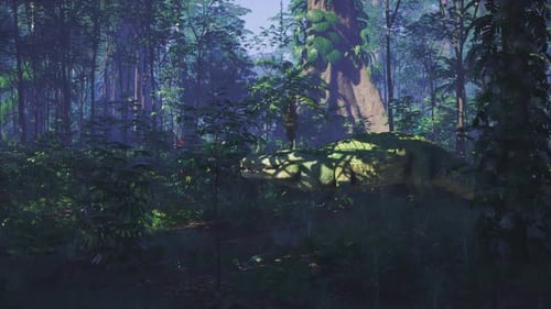 Crocodile se reposant dans l'environnement luxuriant d'une forêt tropicale pendant la journée