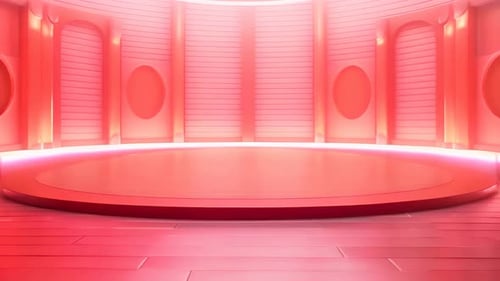 podium Futuristic showcase with platform for product displaying. Empty modern stage display