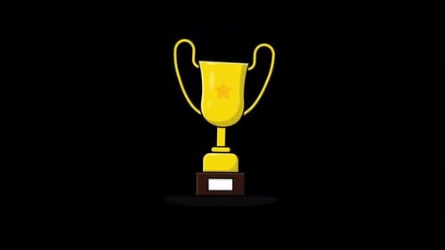Animated Golden Trophy. Sports Concept Video - Transparent