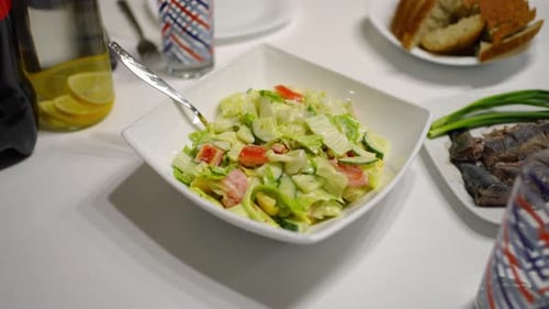 Delicious Fresh Salad in a Bowl for Dinner