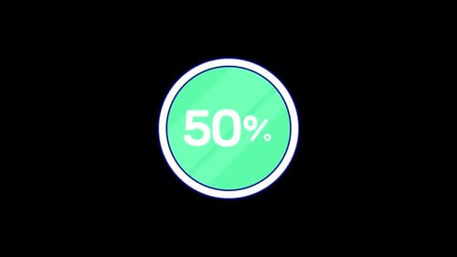 Animated Flat Design Percentage Progress Circle