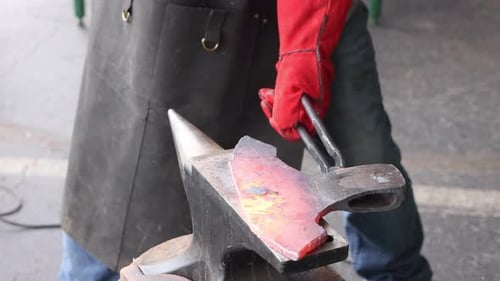 Blacksmithing Demonstration in Axe Making with Tools Techniques for Metal Shaping