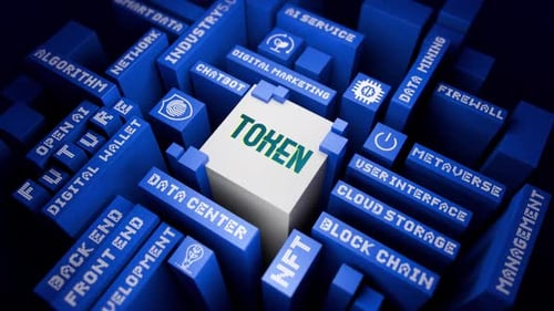 Texte du jeton et blocs abstraits