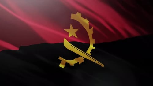 Realistic Angolan Flag Waving Loopable Animation