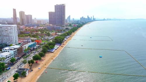 Beautiful tropical sea beach, Aerial view drone.