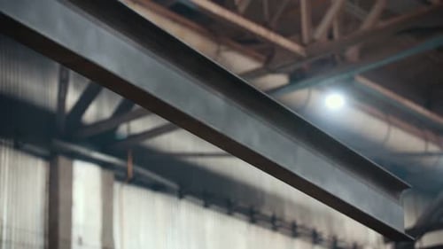 Industrial Concept Construction Plant A Crane Moves a Big Iron