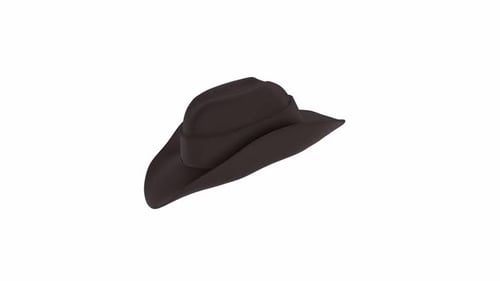 Cowboy Hat 3d object rotating loop