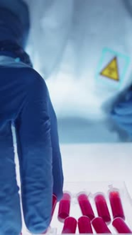 Scientist Testing Blood Samples in Medical Lab