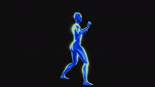 Futuristic 3D Female Athlete Body Scan