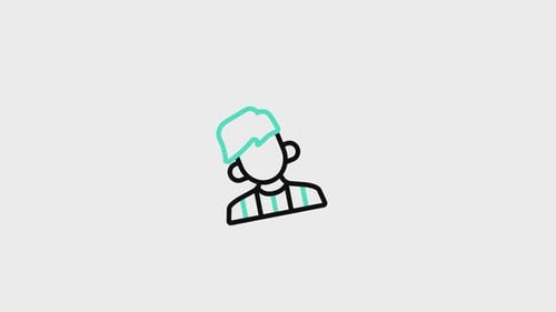 Animated Flat Design Person Line Icon