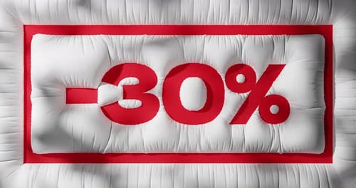 Druckgeblasenes Bettlaken mit 30% Rabatt, Animation