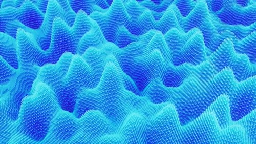 Abstrakte Animation der bewegten Pixeloberfläche. Wellenförmige Farboberfläche des Cyberspace der Pixel
.